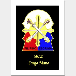 Escrima Crest with ACE - Largo Mano Caption Posters and Art